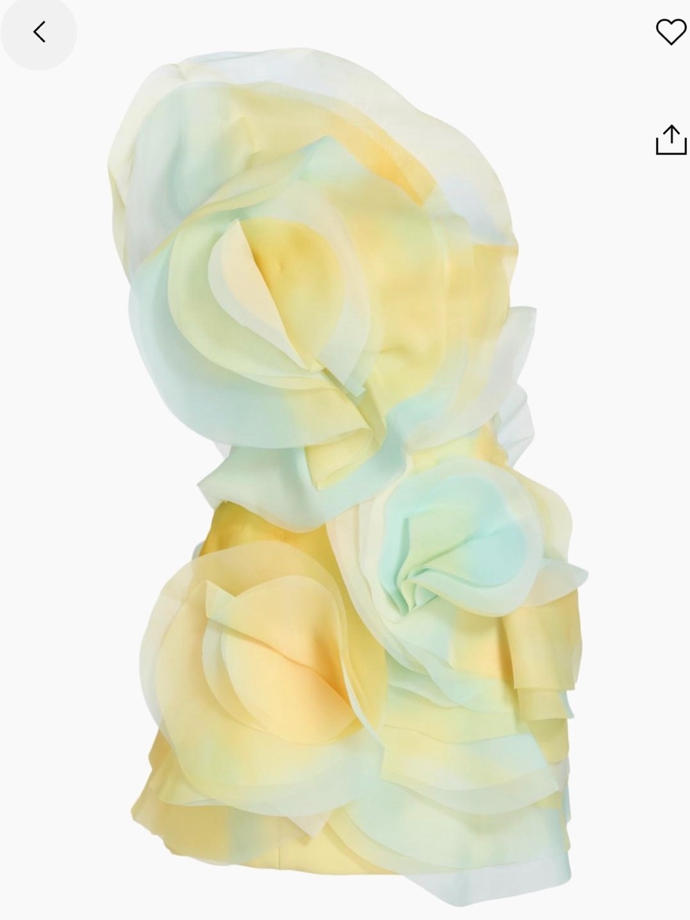 Acler Yellow and Pale Blue Layered Ruffle Mini Dress - Picture 2 of 5